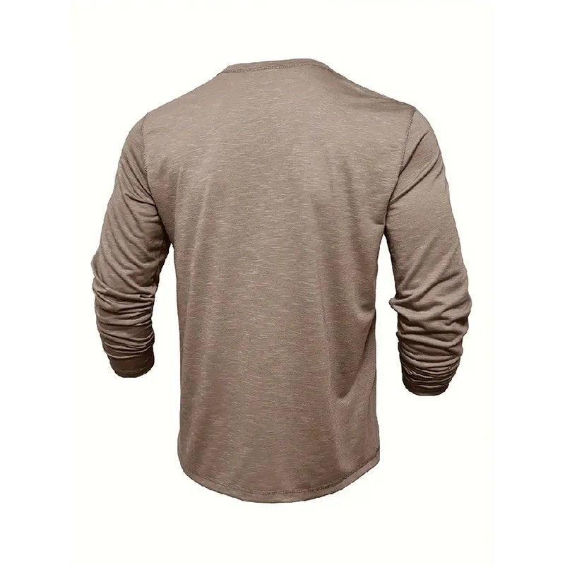 Men''s Spring and Autumn T-Shirt, Style Youth Bamboo Cotton Long-Sleeve T-Shirt, Men''s High Elasticity Quick-Drying Breathable Henley Shirt - Image 5