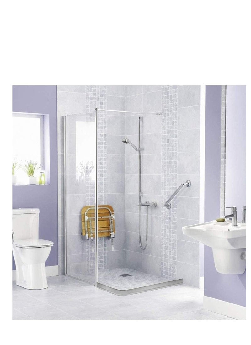 Generic Collapsible Threshold Water Dam Self-Adhesive Shower Barrier Bathroom And Kitchen Stopper, Home Retention System Waterproof Flow Block Seal Strip 1M  - Image 2