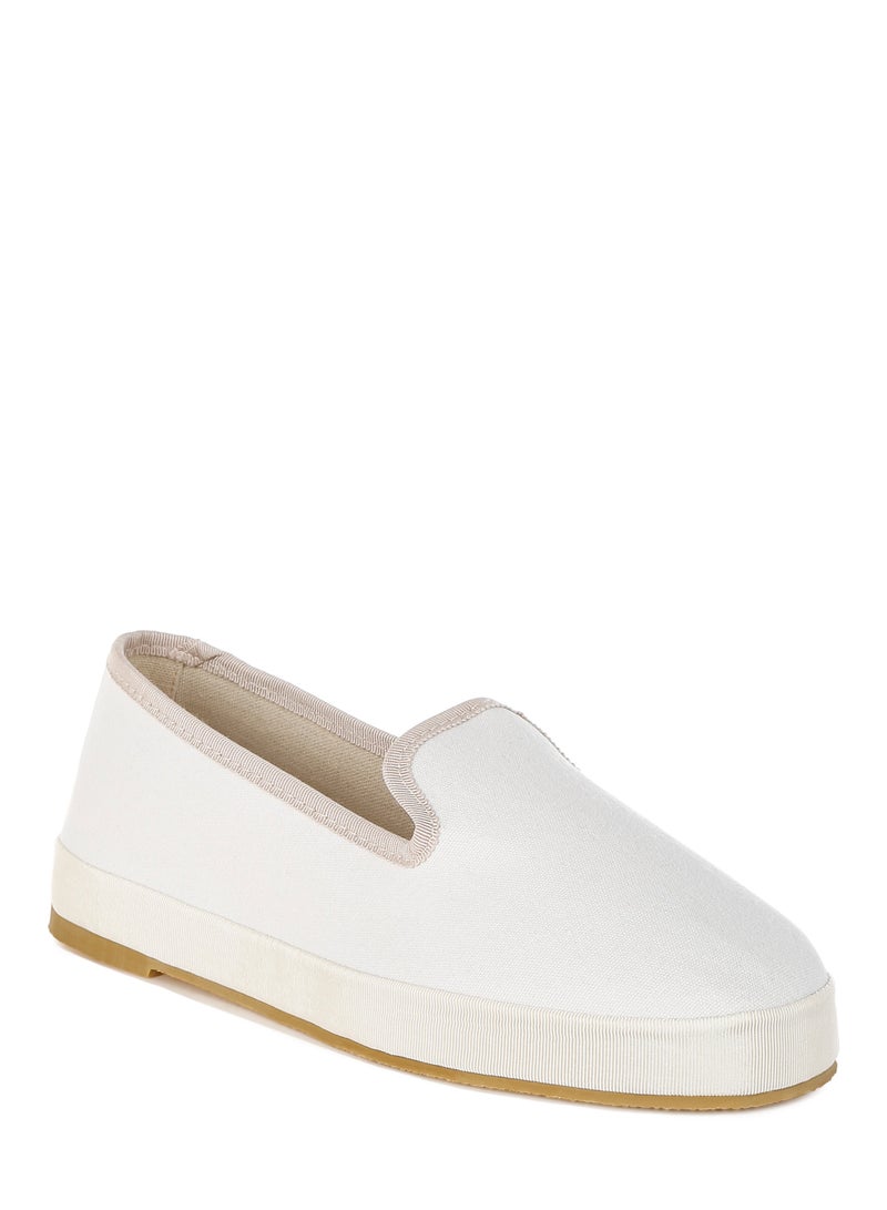 London Rag Round Toe Canvas Slip-On Loafers in Off White - Image 2
