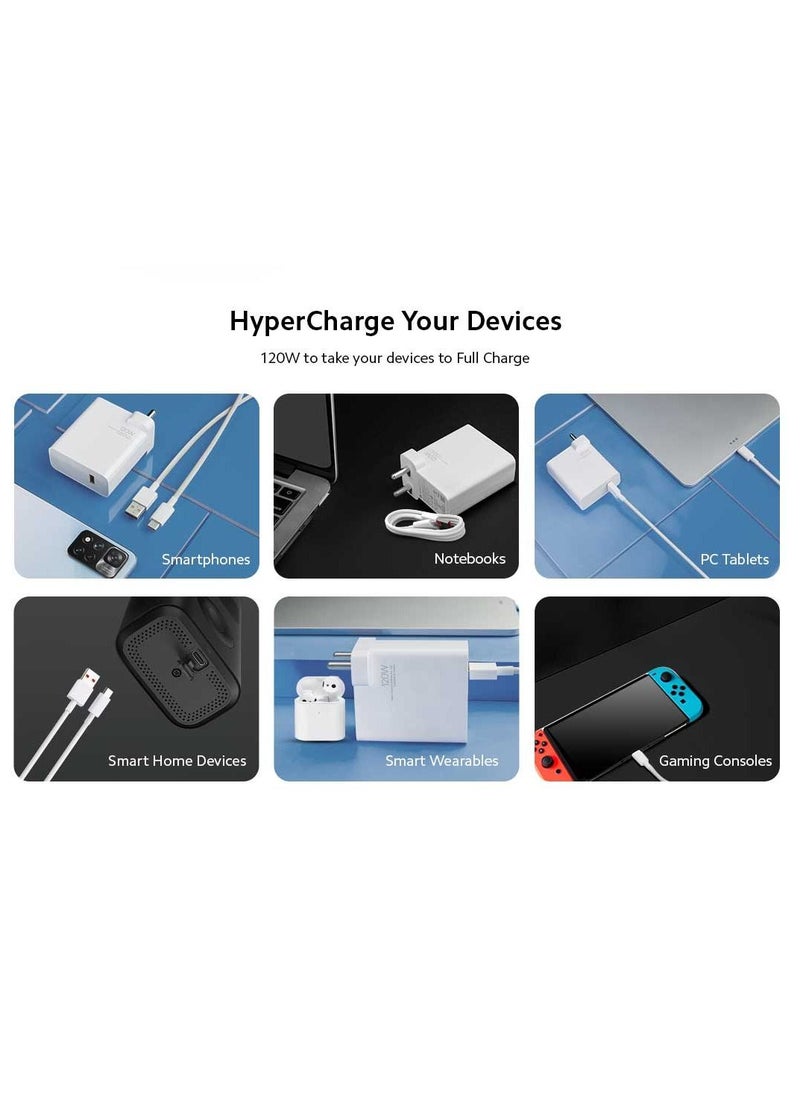 Generic - Xiaomi Fast Turbo Charger With 120W Quick Charge Type-C Data Cable For Xiaomi For Mi 11 Ultra 12 A3 MIX 4 Redmi Note 11 10 9S K40 K30 Pro - Image 1
