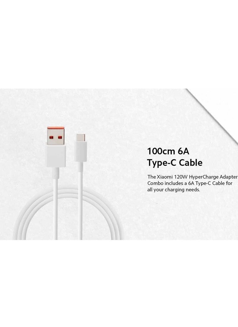Generic - Xiaomi Fast Turbo Charger With 120W Quick Charge Type-C Data Cable For Xiaomi For Mi 11 Ultra 12 A3 MIX 4 Redmi Note 11 10 9S K40 K30 Pro - Image 1
