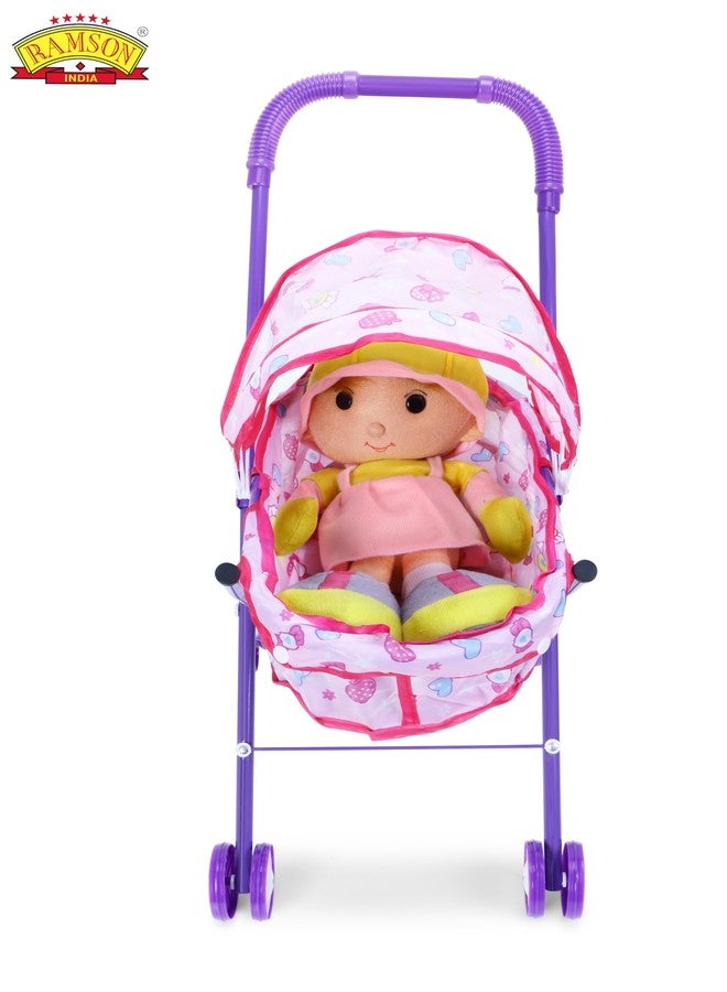 Ramson India Kid New Toy Set , Toys Baby Doll Mini Stroller Real Stroller for Girls Doll Stroller - Purple - Image 3
