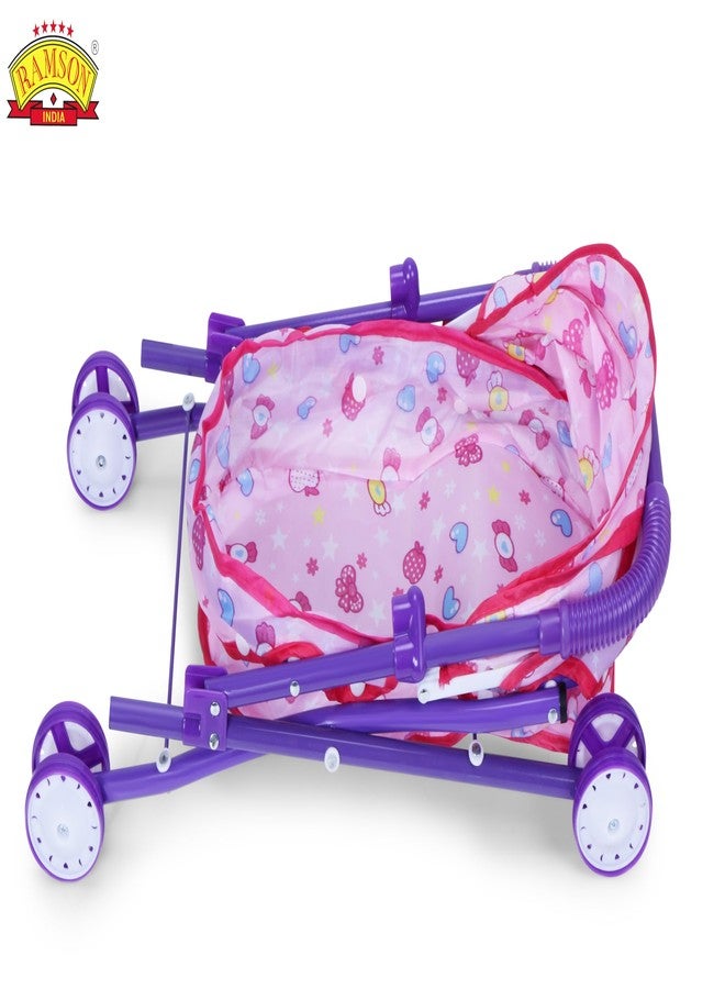 Ramson India Kid New Toy Set , Toys Baby Doll Mini Stroller Real Stroller for Girls Doll Stroller - Purple - Image 2