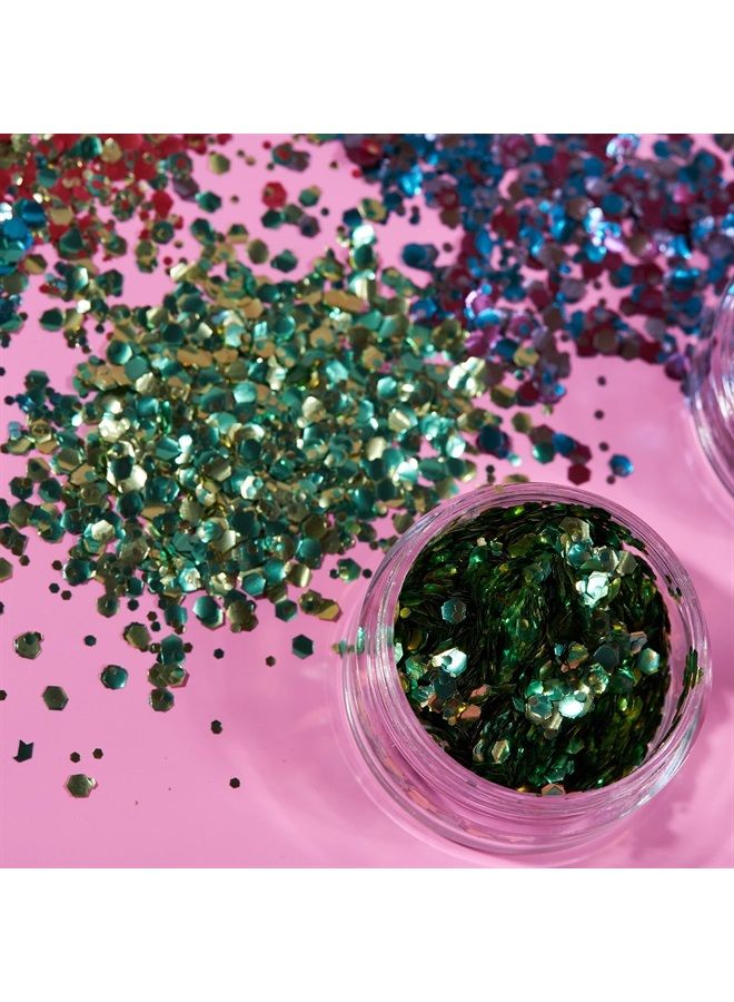 Moon Glitter Mystic Bio Biodegradable Eco Chunky Glitter by Moon Glitter - 100% Cosmetic Bio Glitter for Face, Body, Nails, Hair and Lips - 0.10oz - Set of 5 - Image 2