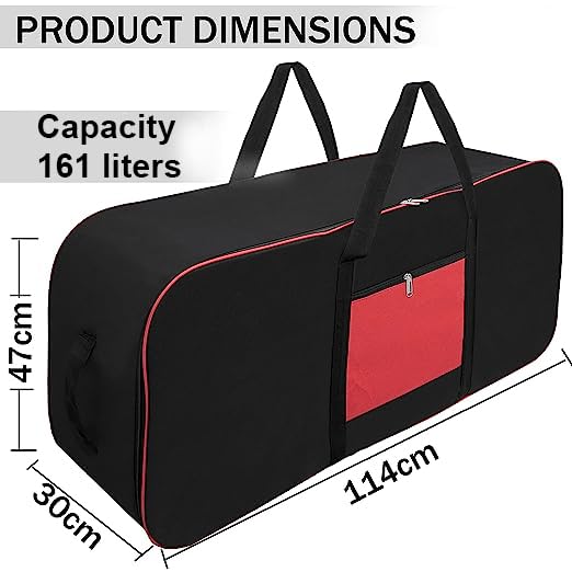 Storite Nylon Jumbo SuperSize 160 L Moisture Proof MultiPurpose Heavy Duty Storage Bag for ToysStationeryBlanketsClothesMoving Bags With Strong Reinforced Handles Rectangular Black114x30 x47cm - Image 2