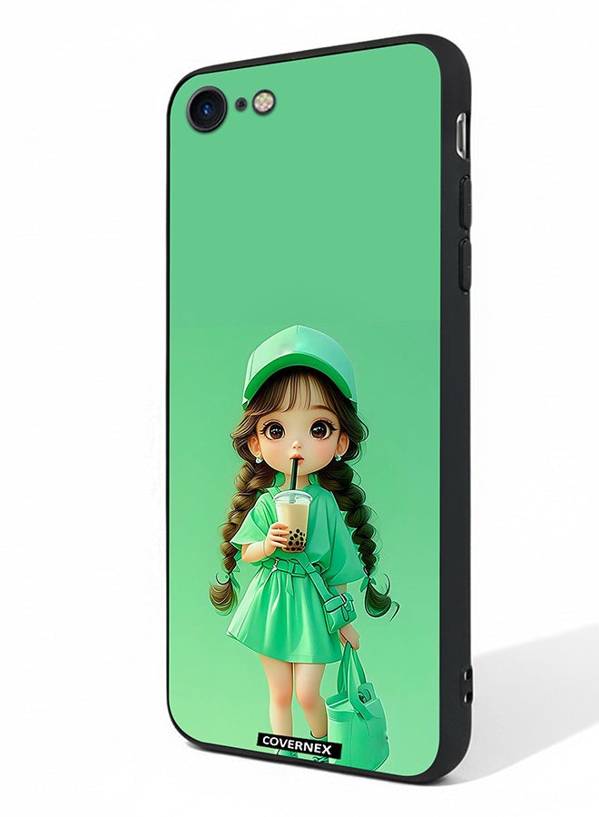 Covernex Apple iPhone SE 2020/2022 Protective Case Cover Printed Featuring Boba Girl Chibi Style Fashion - Image 1