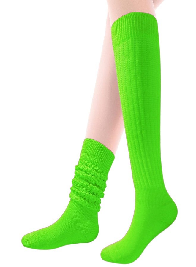 Gvhntk Slouch Socks Women 80s 90s Scrunch Socks Extra Long Slouchy Sock Knee High Sock (Green) - Image 5