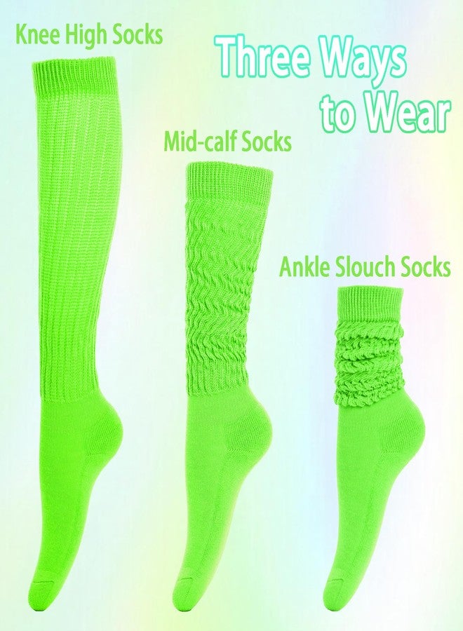 Gvhntk Slouch Socks Women 80s 90s Scrunch Socks Extra Long Slouchy Sock Knee High Sock (Green) - Image 4