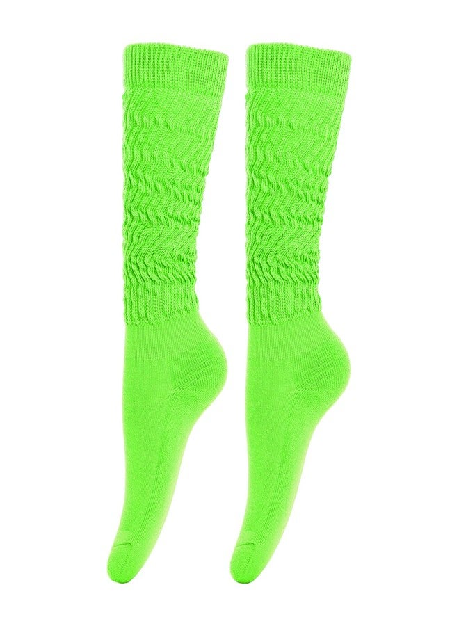 Gvhntk Slouch Socks Women 80s 90s Scrunch Socks Extra Long Slouchy Sock Knee High Sock (Green) - Image 1