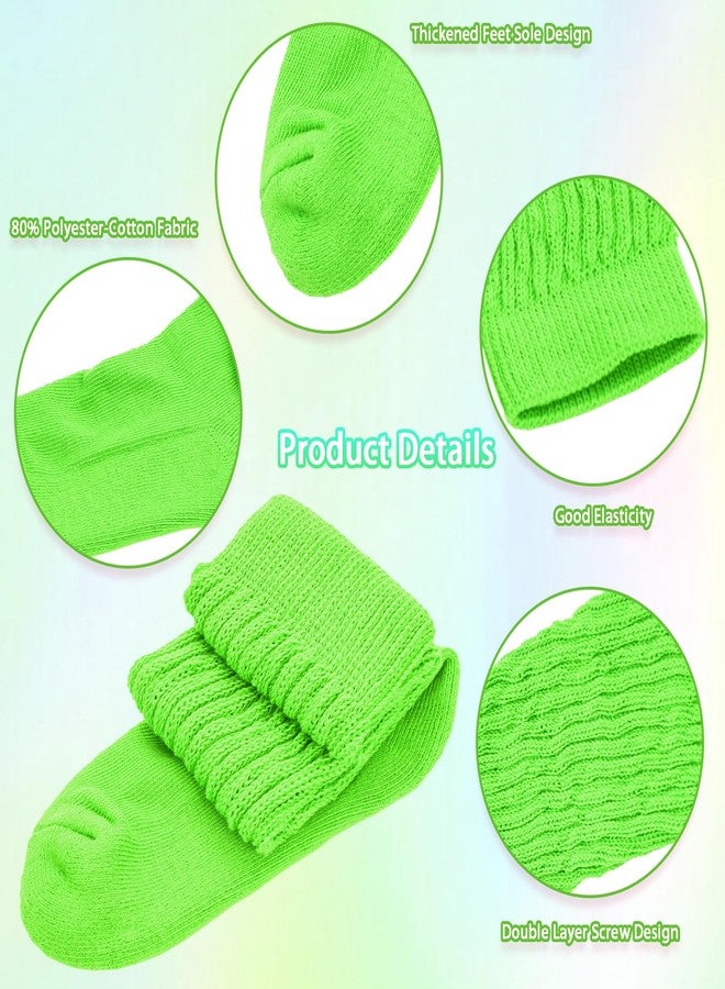Gvhntk Slouch Socks Women 80s 90s Scrunch Socks Extra Long Slouchy Sock Knee High Sock (Green) - Image 2