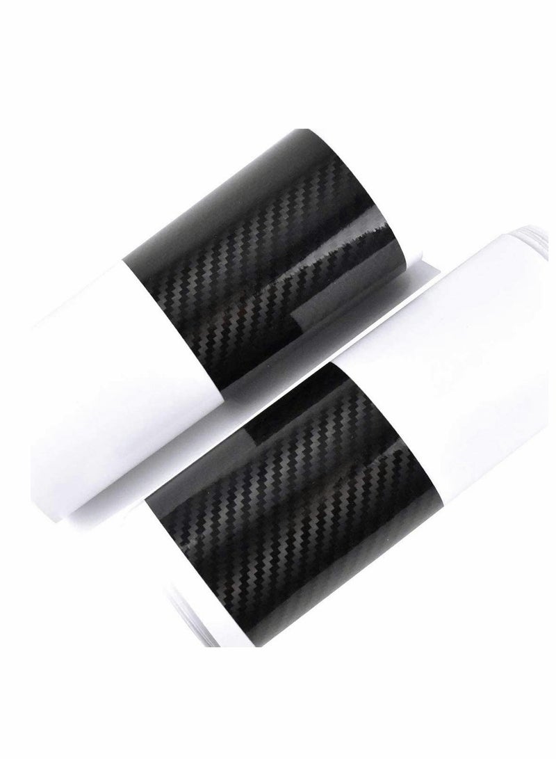 KASTWAVE 4 Pcs Door Sill Protector Carbon Fiber Car Door Guard Bumper Protection Scraper Strip Anti Scratch Scuff Sticker, 3D Carbon Fiber Car Stickers, for Car SUV Pickup Truck  - Image 3