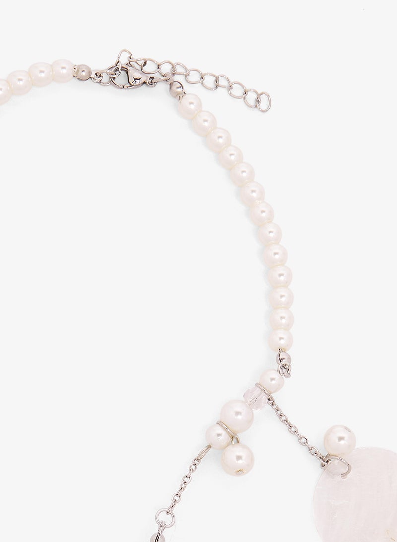 Ginger Beaded Drop Down Statement Necklace - Image 3