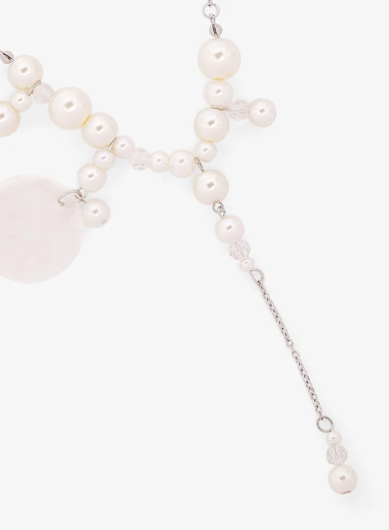 Ginger Beaded Drop Down Statement Necklace