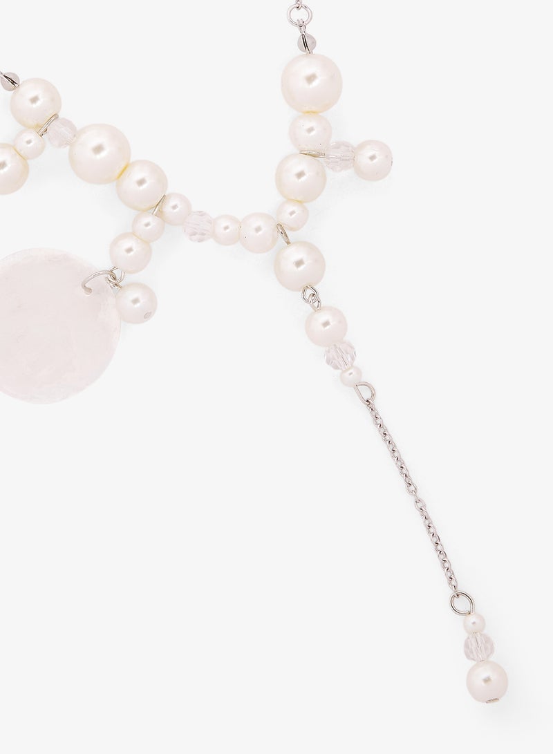 Ginger Beaded Drop Down Statement Necklace - Image 2