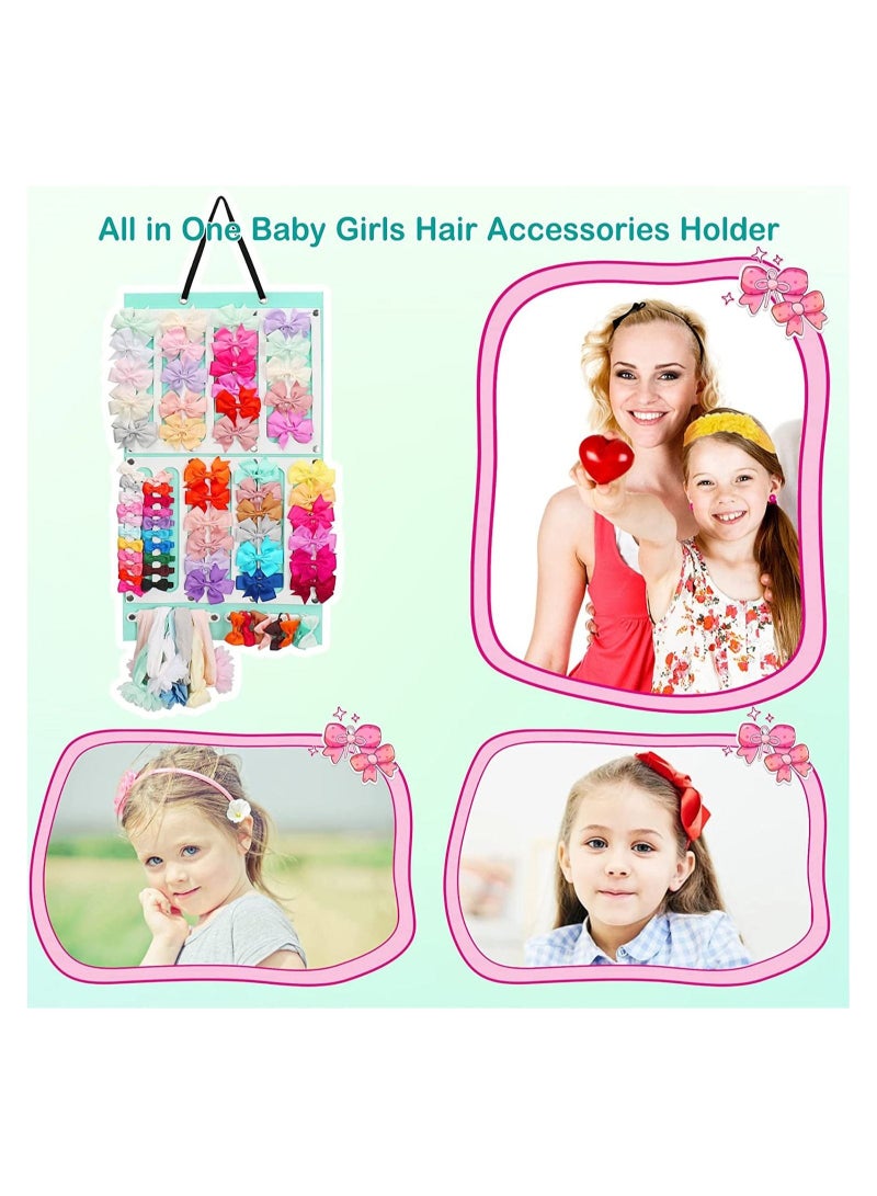 كابتن تيك Bow Holder for Girls Hair Bows, Hair Clips Storage Hanger w, Hair Accessories Organizer, Wall Hanging for Girl Room 1 Item - Image 2