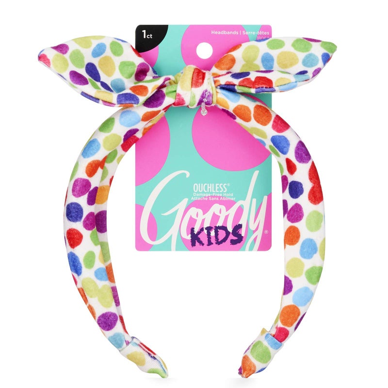 Goody Kids Headband  Rainbow Polka Dot  Comfort Fit for All Day Wear  For All Hair Types  Hair Accessories