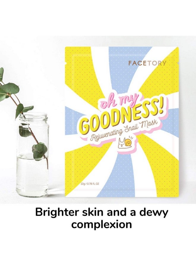 فايستوري قناع ورقي من أوه ماي جودنس لتجديد شباب الحلزون مع زبدة الشيا، قناع ورقي ناعم للبشرة المعرضة لحب الشباب، قناع مرطب ومعزز وممتلئ للوجه (عبوة من 10 قطع) - Image 5