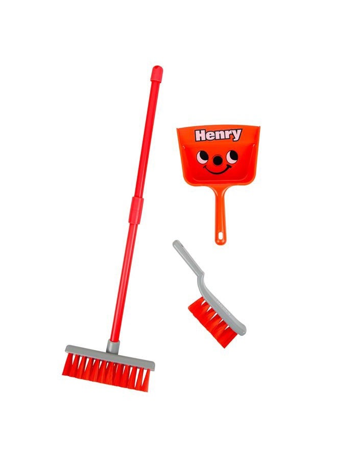 CASDON Henry Brush Set | Child-Friendly Cleaning Toy Set for Ages 3+ | Fun & Educational | Includes Broom, Brush, Dustpan! - Image 1