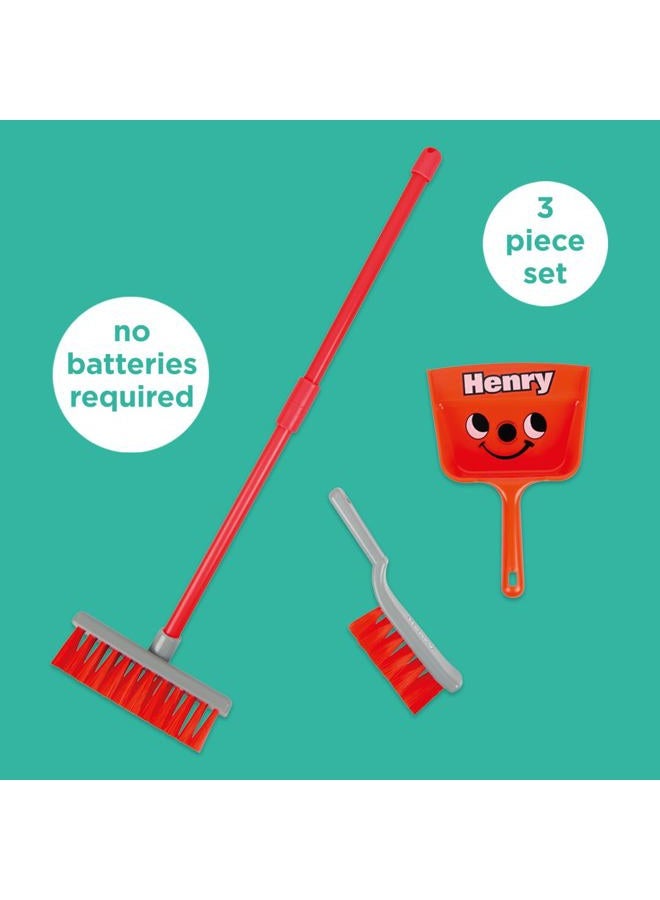 CASDON Henry Brush Set | Child-Friendly Cleaning Toy Set for Ages 3+ | Fun & Educational | Includes Broom, Brush, Dustpan! - Image 2