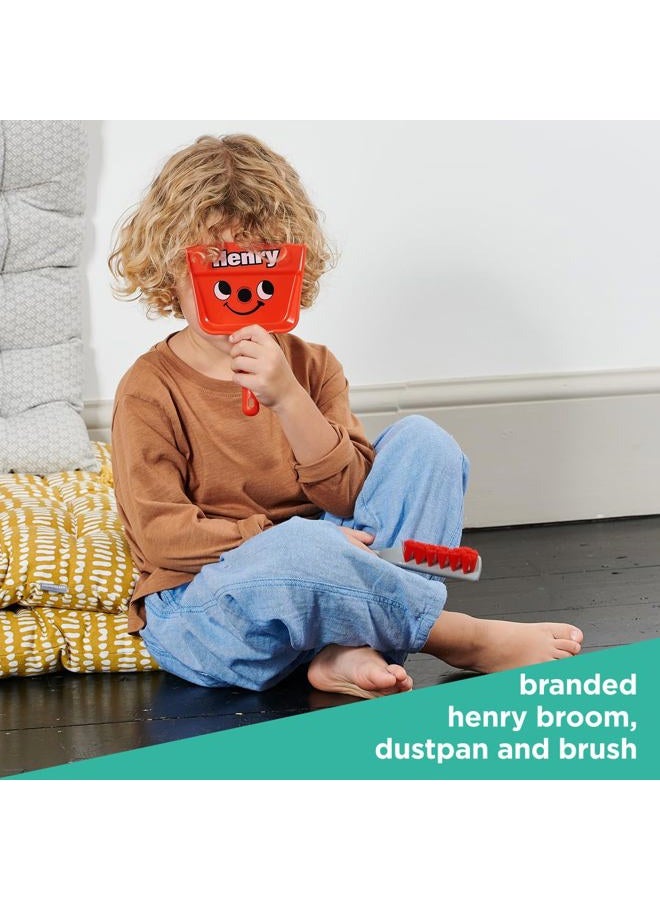 CASDON Henry Brush Set | Child-Friendly Cleaning Toy Set for Ages 3+ | Fun & Educational | Includes Broom, Brush, Dustpan! - Image 4