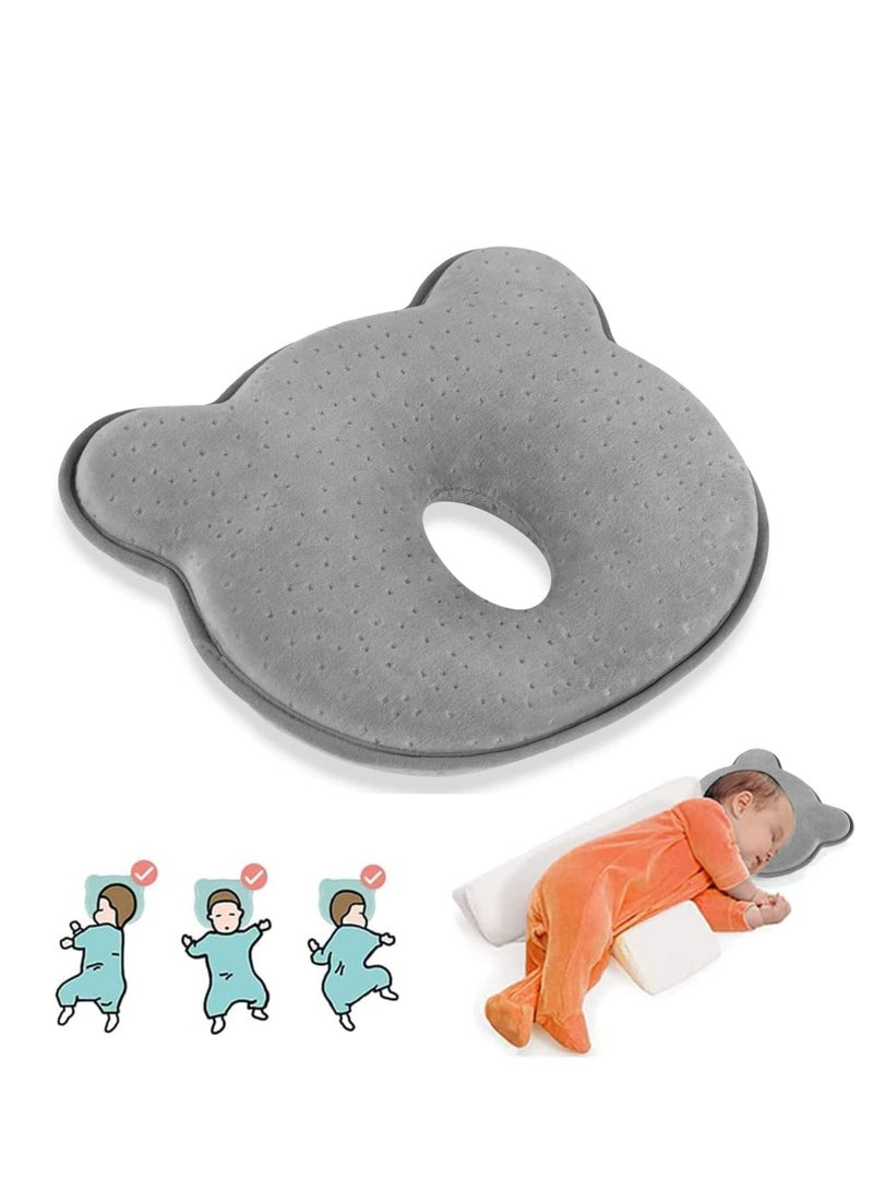 GUDOO Baby Head Shaping Pillow Baby Pillow 3D Memory Foam Pillow for Infants and Newborn Baby Neck Support Baby Pillow Breathable Set for Infants Toddlers - Image 1
