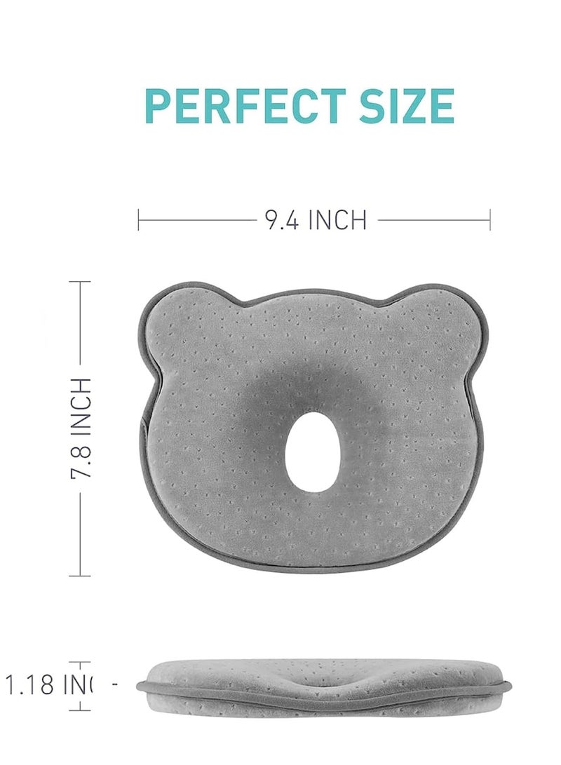 GUDOO Baby Head Shaping Pillow Baby Pillow 3D Memory Foam Pillow for Infants and Newborn Baby Neck Support Baby Pillow Breathable Set for Infants Toddlers - Image 4
