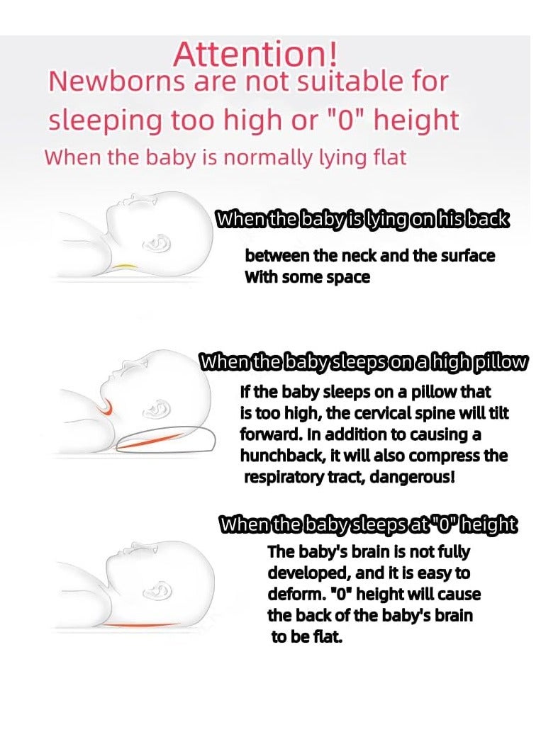 GUDOO Baby Head Shaping Pillow Baby Pillow 3D Memory Foam Pillow for Infants and Newborn Baby Neck Support Baby Pillow Breathable Set for Infants Toddlers - Image 5