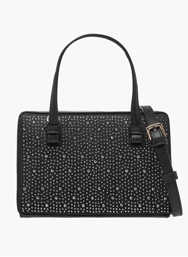 سيليست Women Embellished Tote Bag with Adjustable Strap and Magnetic Closure