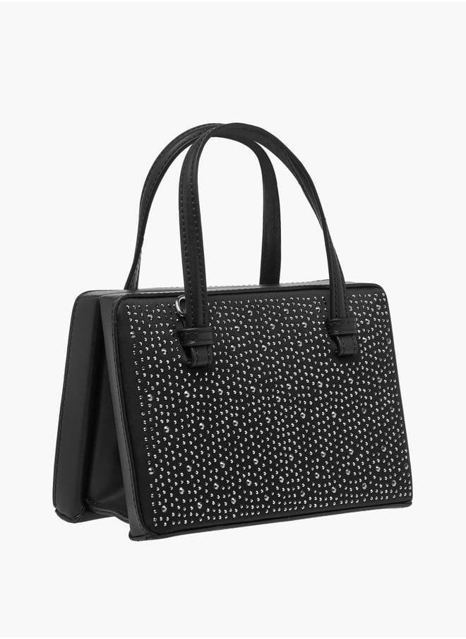 Celeste Women Embellished Tote Bag with Adjustable Strap and Magnetic Closure  - Image 3
