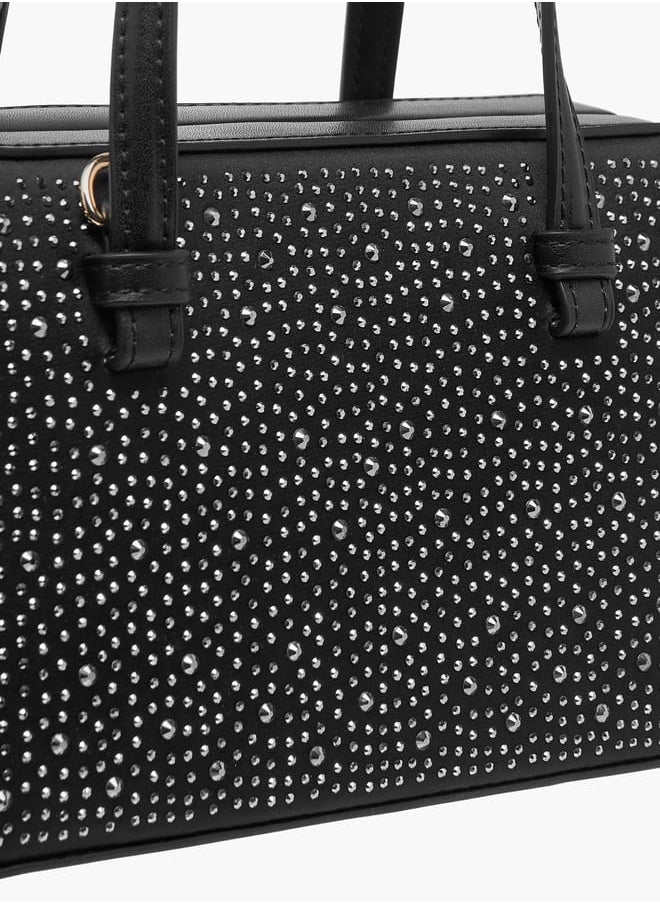 Celeste Women Embellished Tote Bag with Adjustable Strap and Magnetic Closure  - Image 4