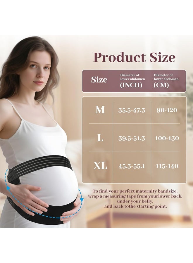 FRISKY Belly Bands for Pregnant Women, Maternity Belly Band, Maternity Belt, Pregnancy Belly Support Band with Adjustable Straps, Comfortable Breathable Pregnancy Support Belt, Easy to Use (Large) - Image 2