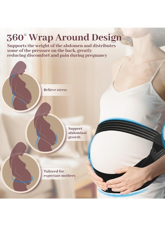 FRISKY Belly Bands for Pregnant Women, Maternity Belly Band, Maternity Belt, Pregnancy Belly Support Band with Adjustable Straps, Comfortable Breathable Pregnancy Support Belt, Easy to Use (Large) - Image 3
