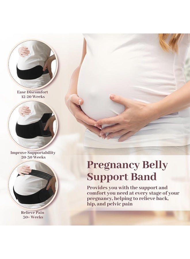 FRISKY Belly Bands for Pregnant Women, Maternity Belly Band, Maternity Belt, Pregnancy Belly Support Band with Adjustable Straps, Comfortable Breathable Pregnancy Support Belt, Easy to Use (Large) - Image 4