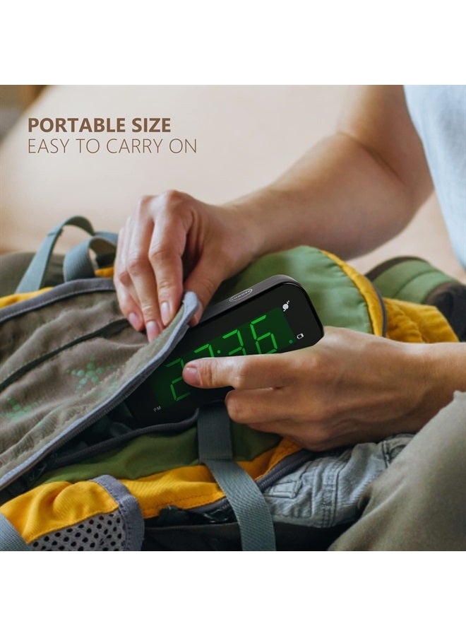 Timegyro Small Digital Battery Operated Clock,LED Desk Clock Battery Powered only Cordless Alarm Clock with Snooze Brightness Adjustable 12/24 Mode Easy Setting for Bedroom,Shelf,Travel - Image 5