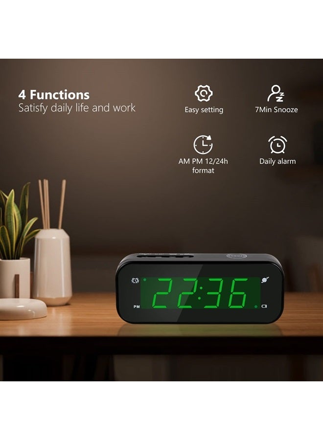 Timegyro Small Digital Battery Operated Clock,LED Desk Clock Battery Powered only Cordless Alarm Clock with Snooze Brightness Adjustable 12/24 Mode Easy Setting for Bedroom,Shelf,Travel - Image 3