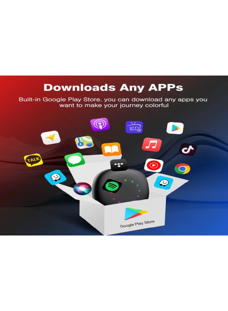 جهاز CarPlay AI Box لاسلكي ومحول Android Auto، أندرويد 13، رام 8GB، ذاكرة 128GB، 4G WiFi Bluetooth، أسود - Image 4