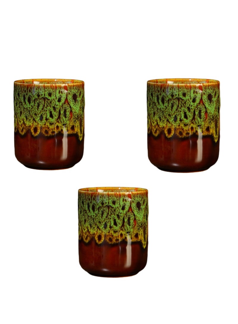 آنا مجموعة أكواب سيراميك تركيز القهوة 300 مل - 3 قطع بتصميم جميل - Image 1