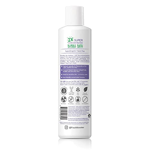 Fresh Monster Kids Foaming Bubble Bath | Hypoallergenic, Natural for Kids & Toddlers | Super Concentrated | Soothing Lavender Scent | Bath Time Essentials - Image 2