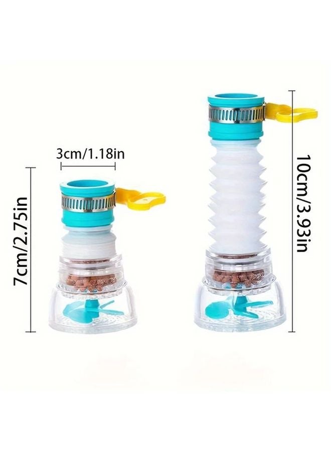 Blue Adjustable Faucet Shower Head Rotatable Spray Extendable Filter Splash Proof Modern Style - Image 4