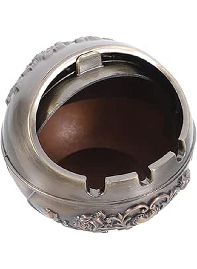 Bronze Rose Metal Ashtray with Lid Portable Windproof for Indoor Outdoor - Image 1