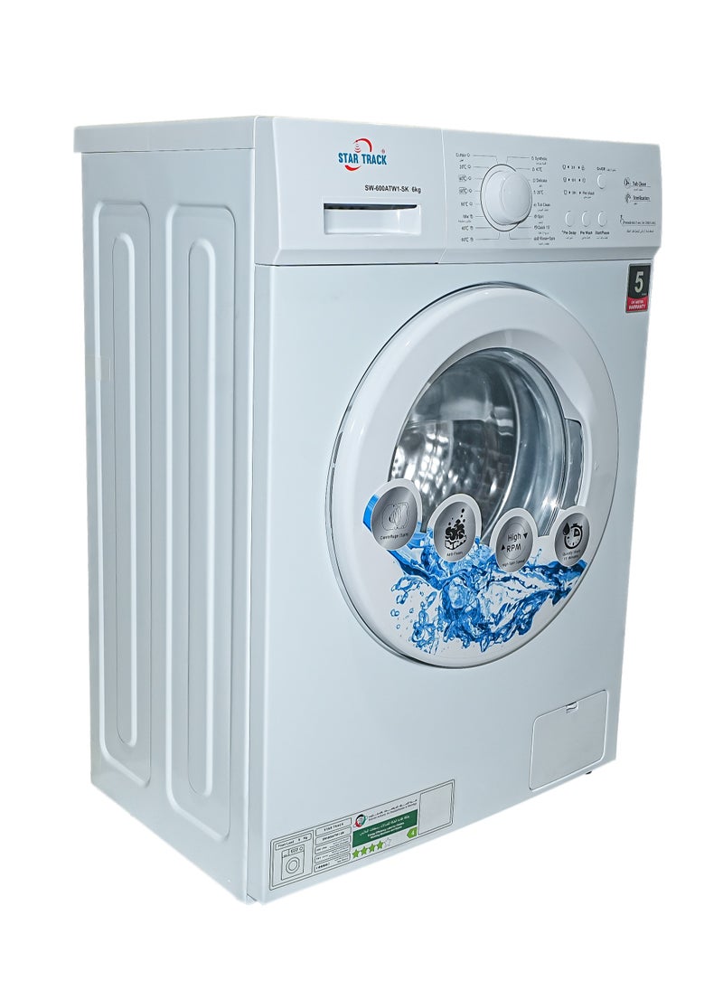 Star Track 6 Kg Front Load Washing Machine, High RPM, Anti Foam, Centrifuge spin, White