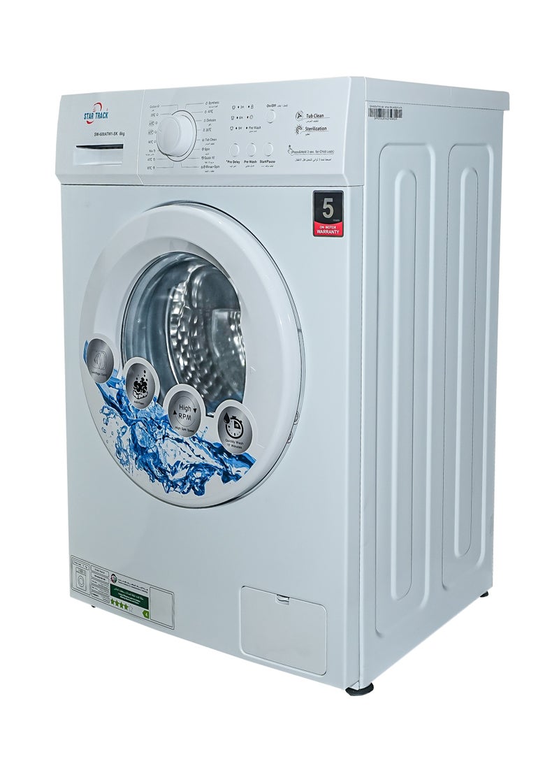 Star Track 6 Kg Front Load Washing Machine, High RPM, Anti Foam, Centrifuge spin, White