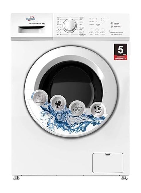 Star Track 6 Kg Front Load Washing Machine, High RPM, Anti Foam, Centrifuge spin, White