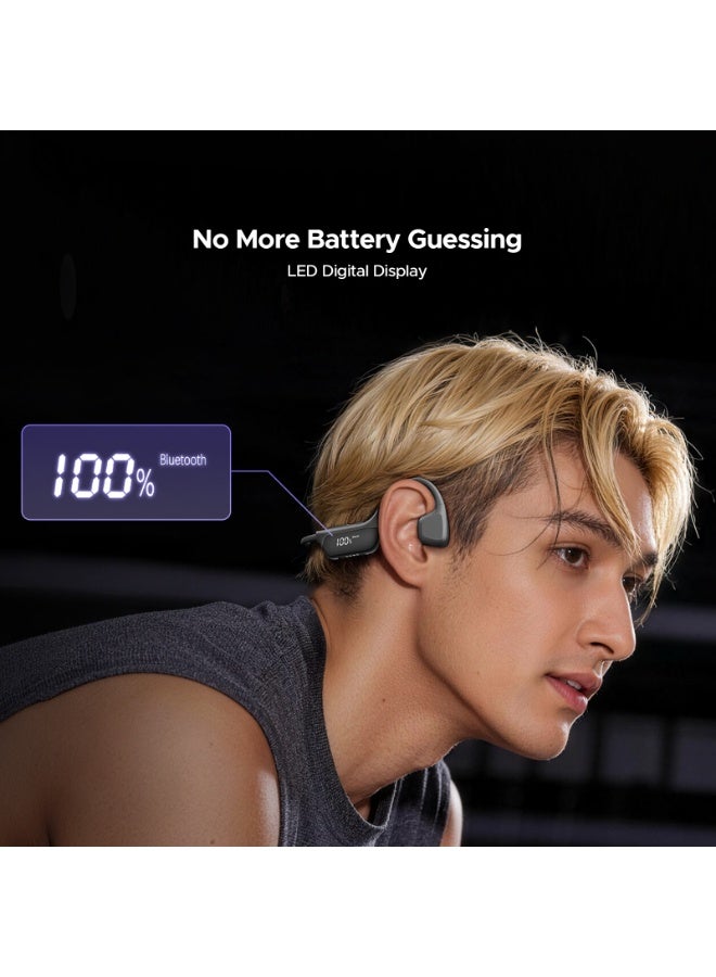 DOOGEE Bone Conduction Headphones, IP67 Waterproof for Swimming, LED Display, 9H Battery Life, Bluetooth 6.0, Dual Connection, for Running, Cycling and Fitness - Image 3