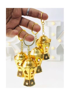 Generic Ramadan medal key chain, golden metal lantern medallion with LED lighting, number 1  - Image 2