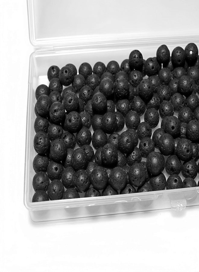 MJDCB 200pcs 8mm Natural Stone Beads Black Volcanic Lava Round Bulk Gemstone for Jewelry Making Bracelet Necklace - Image 5