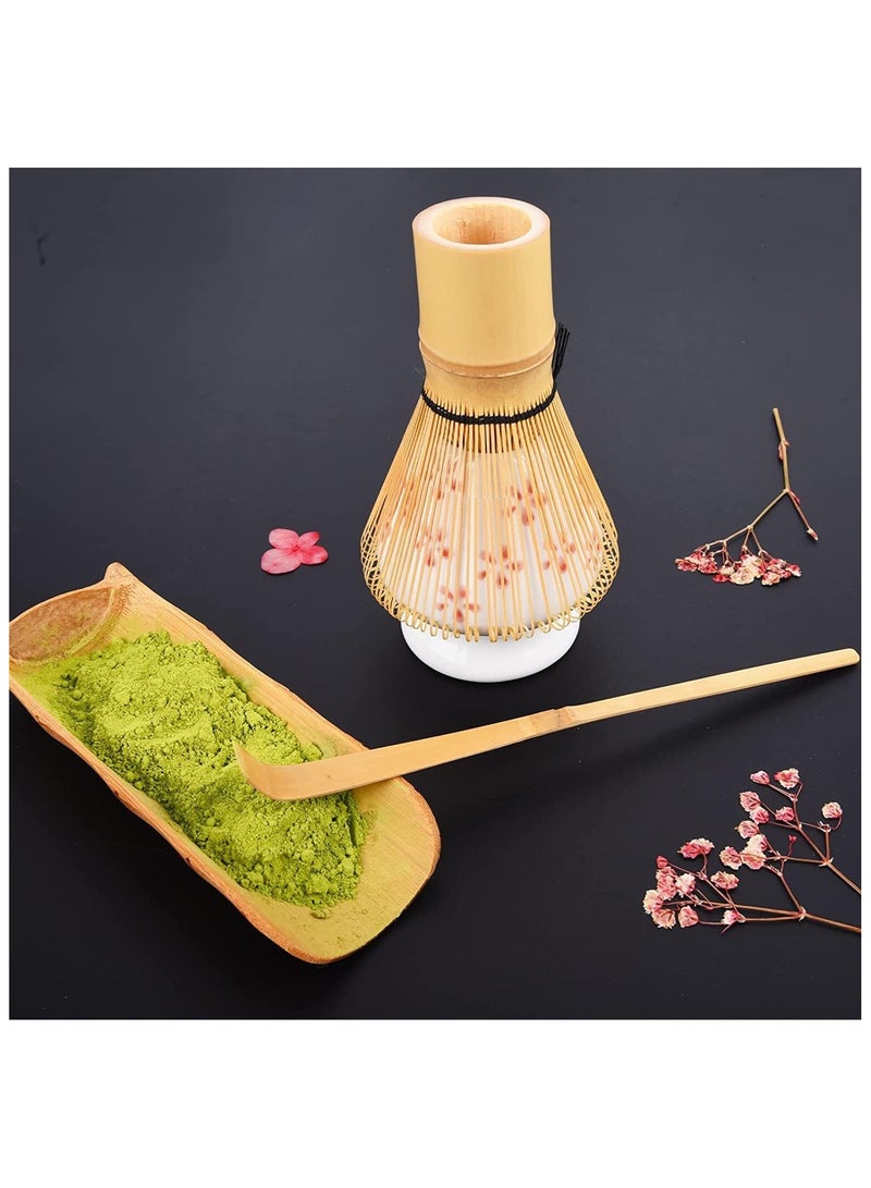 3-Piece Matcha Green Tea Whisk, Matcha Stirrer Bamboo Spoon with Hook Matcha Brush Placeer Set - Image 2