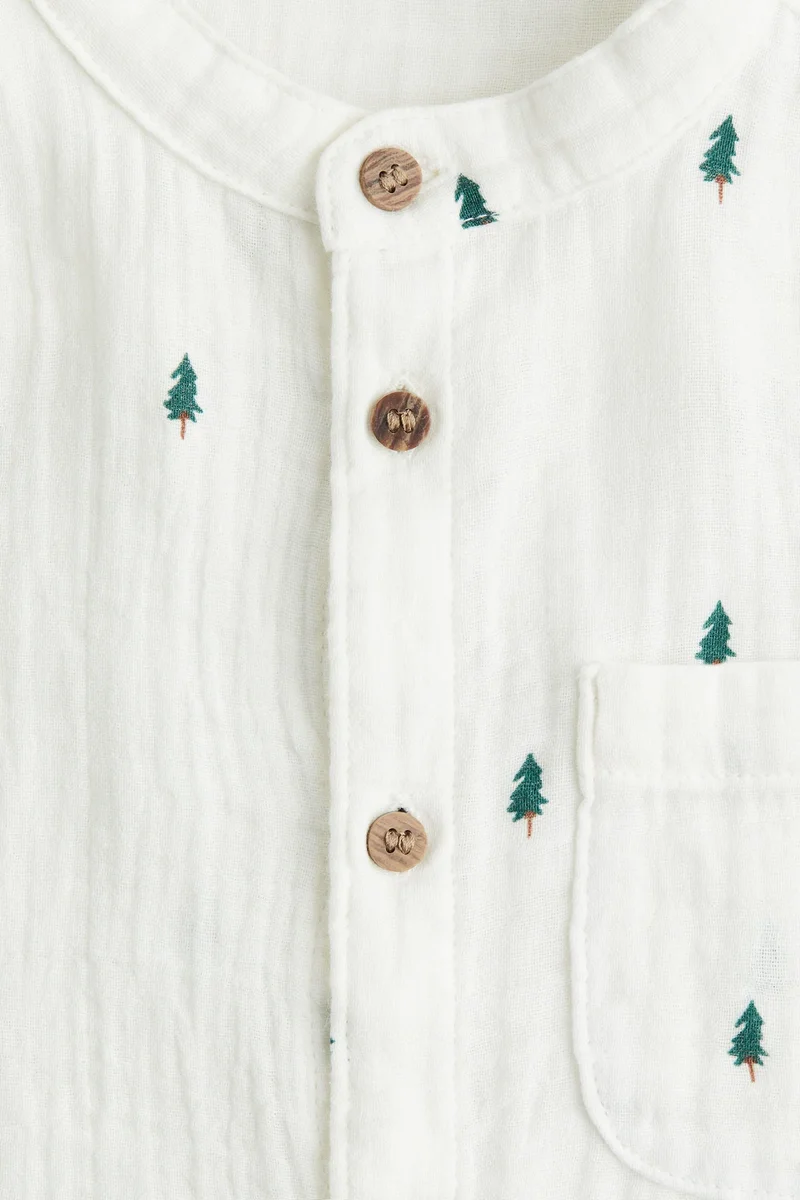 H&M Cotton muslin grandad shirt
