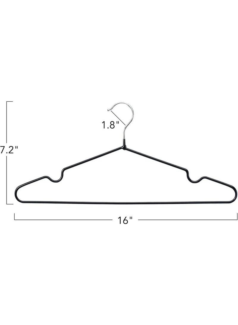 HOUSE DAY 5‑Pack 40 cm Extra-Strong Metal Wire Shirt Hangers – 70 grm Rubber‑Coated, Non‑Slip, Heavy‑Duty, Space‑Saving (Black) - Image 2