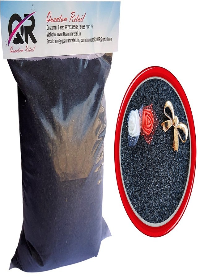 Quantum Retail-(900 Grams) Sugar Size Sand Gravel for Aquarium/Home & Garden/Lawn Decoration/Aquarium Substrate/Terrarium/Quartz Sand/Aquarium Sand for Fish Tank (Black) - Image 2